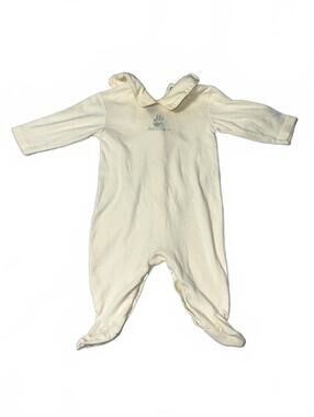 Ralph Lauren Baby Cream Ruffle Collar Logo One Piece Sleepsuit 3-6M